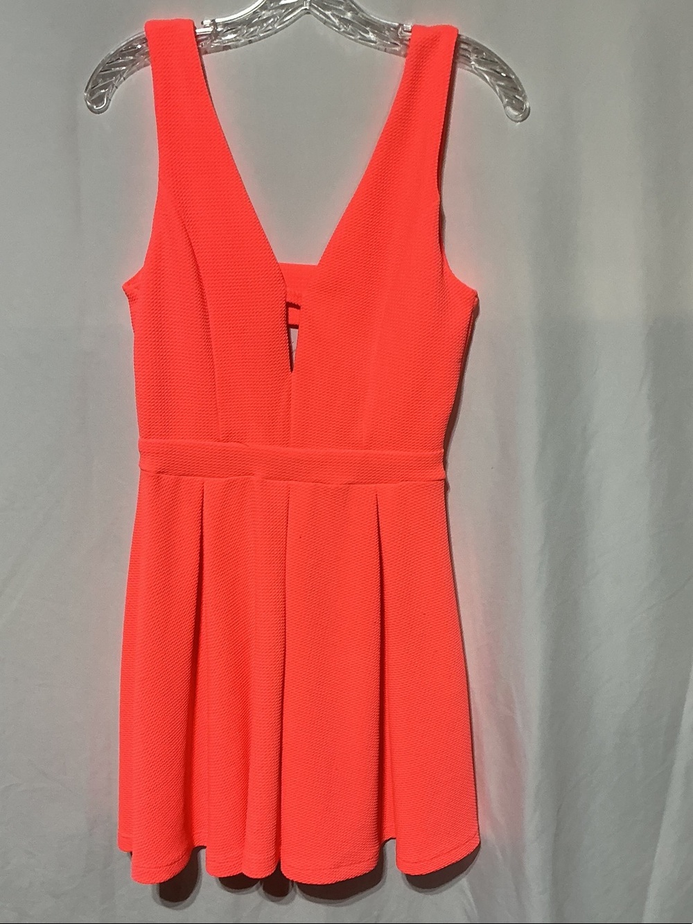 Charlotte Russe Neon Coral Bandeau Top Party Prom Dress Sz S